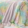 Catherine Lansfield Rainbow Cuddly Throw 130cm X 170cm -Home Furnishing Store 30931943