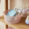 Checked Plastic 3L Round Basket -Home Furnishing Store 30933432