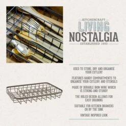 Kitchen Craft Vintage-Style Compact Wire Metal Cutlery Tray 14 Kitchen Craft Vintage-Style Compact Wire Metal Cutlery Tray -Home Furnishing Store 30934083 alt05