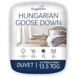 Snuggledown Retreat Hungarian Goose Down Duo 4.5 + 9 Tog All Seasons Duvet -Home Furnishing Store 30934433 alt01