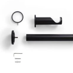 Stepped Stud Fixed Metal Curtain Pole With Rings -Home Furnishing Store 30934501 alt02