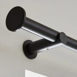 Stepped Stud Fixed Metal Curtain Pole With Rings -Home Furnishing Store 30934502 alt03