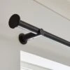 Stepped Stud Fixed Metal Curtain Pole With Rings -Home Furnishing Store 30934513