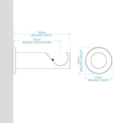 Pebble Fixed Metal Curtain Pole With Rings -Home Furnishing Store 30934531 alt07