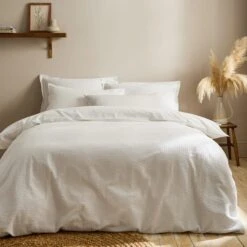 Seersucker Woven Cotton Duvet Cover & Pillowcase Set 39 Seersucker Woven Cotton Duvet Cover & Pillowcase Set -Home Furnishing Store 30934679