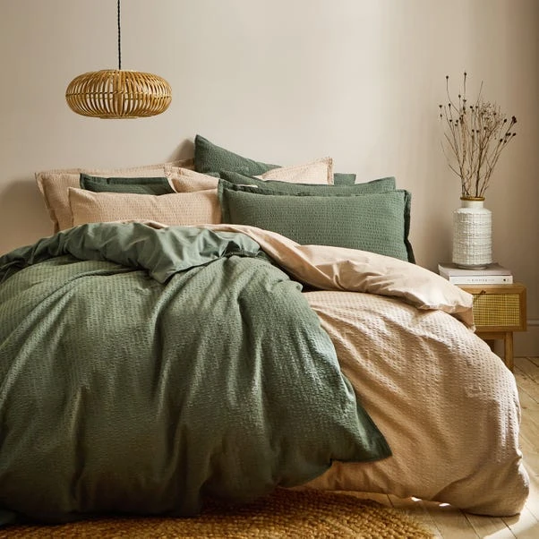 Seersucker Woven Cotton Duvet Cover & Pillowcase Set 11 Seersucker Woven Cotton Duvet Cover & Pillowcase Set - Image 9