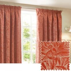 Grantley Brick Pencil Pleat Curtains -Home Furnishing Store 30935375 alt05