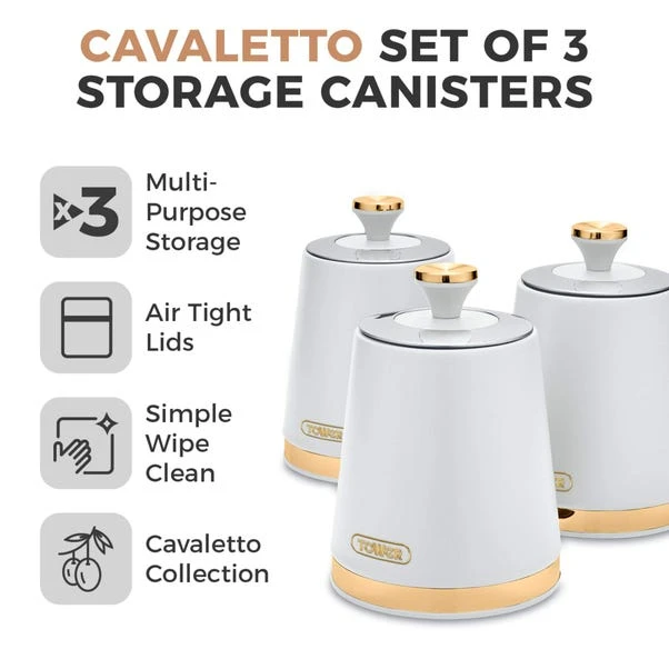 Set Of 3 Tower Cavaletto Kitchen Canisters 12 Set Of 3 Tower Cavaletto Kitchen Canisters - Image 10