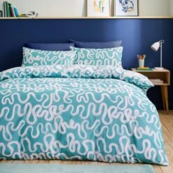 Aqua Doodle Reversible Duvet Cover And Pillowcase Set 20 Aqua Doodle Reversible Duvet Cover And Pillowcase Set -Home Furnishing Store 30937776 alt02