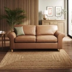Flori Classic Leather 3 Seater Sofa -Home Furnishing Store 30937844