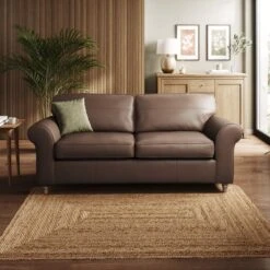 Flori Classic Leather 3 Seater Sofa -Home Furnishing Store 30937907