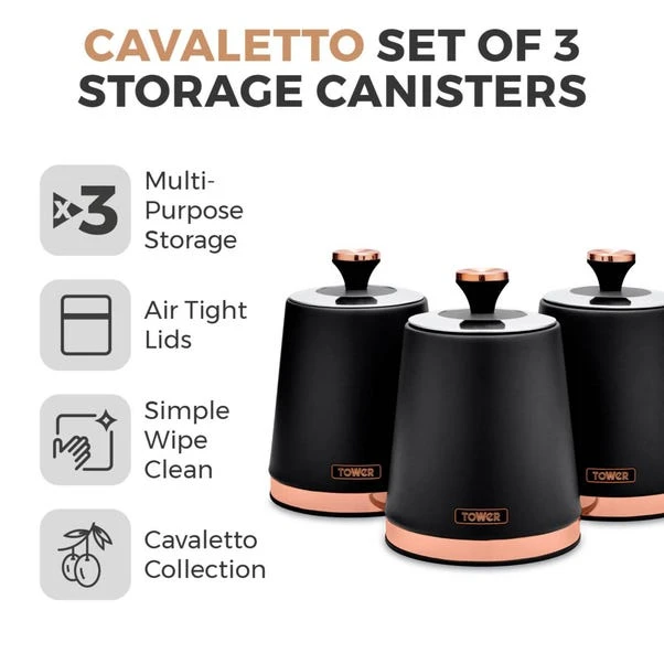 Set Of 3 Tower Cavaletto Kitchen Canisters 4 Set Of 3 Tower Cavaletto Kitchen Canisters - Image 2