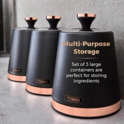 Set Of 3 Tower Cavaletto Kitchen Canisters 24 Set Of 3 Tower Cavaletto Kitchen Canisters -Home Furnishing Store 30938809 alt02