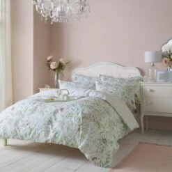 Holly Willoughby Floral Sketch 100% Cotton Duvet Cover And Pillowcase Set -Home Furnishing Store 30938992