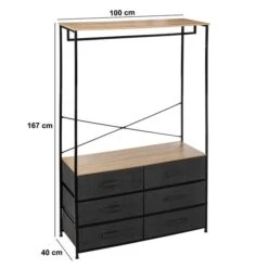 Tissa Hanging Rail With 6 Grey Drawers -Home Furnishing Store 30944925 alt02