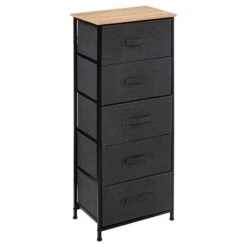 Tissa Tall Grey 5 Drawer Storage Unit