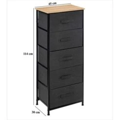 Tissa Tall Grey 5 Drawer Storage Unit -Home Furnishing Store 30944927 alt02