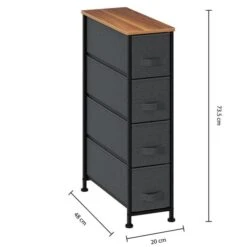Tissa Grey Narrow 4 Drawer Storage Unit -Home Furnishing Store 30944929 alt02