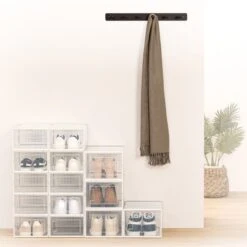 Set Of 2 Stackable Clear Shoe Boxes 36 Set Of 2 Stackable Clear Shoe Boxes -Home Furnishing Store 30944959 alt08