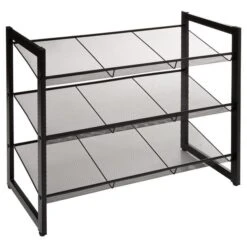 Metal Black 9 Pair Shoe Storage Rack 8 Metal Black 9 Pair Shoe Storage Rack -Home Furnishing Store 30944965 alt01
