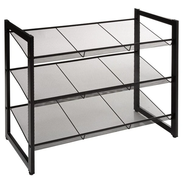 Metal Black 9 Pair Shoe Storage Rack 4 Metal Black 9 Pair Shoe Storage Rack - Image 2