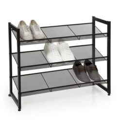 Metal Black 9 Pair Shoe Storage Rack 10 Metal Black 9 Pair Shoe Storage Rack -Home Furnishing Store 30944965 alt03