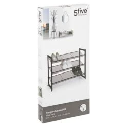 Metal Black 9 Pair Shoe Storage Rack 11 Metal Black 9 Pair Shoe Storage Rack -Home Furnishing Store 30944965 alt04