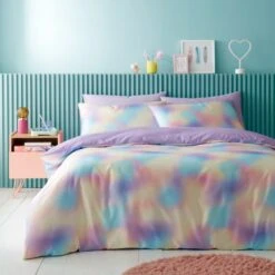 Iridescent Satin Reversible Duvet Cover And Pillowcase Set -Home Furnishing Store 30945429