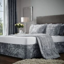 Catherine Lansfield Crushed Velvet Divan Base Bed Wrap 34 Catherine Lansfield Crushed Velvet Divan Base Bed Wrap -Home Furnishing Store 30956817
