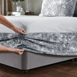Catherine Lansfield Crushed Velvet Divan Base Bed Wrap 37 Catherine Lansfield Crushed Velvet Divan Base Bed Wrap -Home Furnishing Store 30956817 alt03