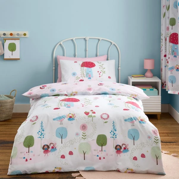Toadstool Fairies Reversible Polycotton Duvet Cover & Pillowcase Set 3 Toadstool Fairies Reversible Polycotton Duvet Cover & Pillowcase Set