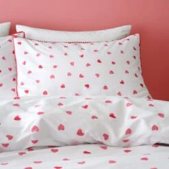 Red Hearts 100% Cotton Duvet Cover And Pillowcase Set 11 Red Hearts 100% Cotton Duvet Cover And Pillowcase Set -Home Furnishing Store 30957245 alt01