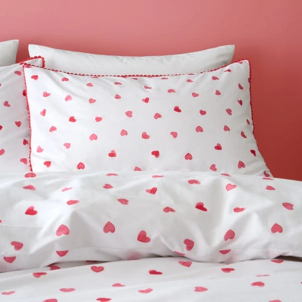 Red Hearts 100% Cotton Duvet Cover And Pillowcase Set 4 Red Hearts 100% Cotton Duvet Cover And Pillowcase Set - Image 2