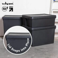 Wham Bam 3 Piece Black Multisize Heavy Duty Box & Lid -Home Furnishing Store 30957776 alt03