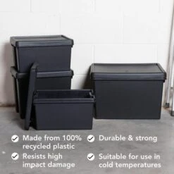 Wham Bam 4 Piece Black Multisize Heavy Duty Box & Lid 12 Wham Bam 4 Piece Black Multisize Heavy Duty Box & Lid -Home Furnishing Store 30957777 alt04