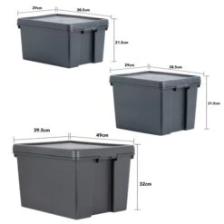 Wham Bam 4 Piece Black Multisize Heavy Duty Box & Lid 13 Wham Bam 4 Piece Black Multisize Heavy Duty Box & Lid -Home Furnishing Store 30957777 alt05