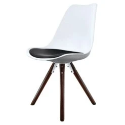 Fusion Living Soho White Plastic Dining Chair With Pyramid Legs -Home Furnishing Store 30960349 alt01