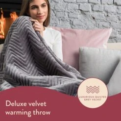 Herringbone Velvet Plush Throw -Home Furnishing Store 30960730 alt01