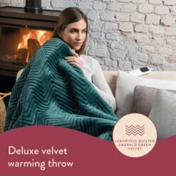 Herringbone Velvet Plush Throw -Home Furnishing Store 30960732 alt01