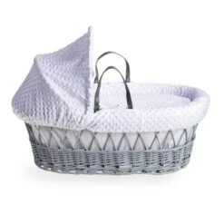 Clair De Lune Dimple Wicker Moses Basket With Deluxe Grey Rocking Stand -Home Furnishing Store 30961422 alt02