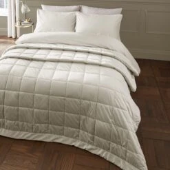 Catherine Lansfield Kingsley Matt Velvet Quilted Bedspread -Home Furnishing Store 30962934