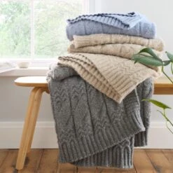 Bianca Cosy Soft Cable Knit Throw 130cm X 170cm -Home Furnishing Store 30963006 alt08