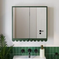 Scallop Mirror Wall Cabinet 36 Scallop Mirror Wall Cabinet -Home Furnishing Store 30963058