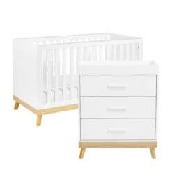Babymore Mona 2 Piece Nursery Room Set, White -Home Furnishing Store 30964235 alt04