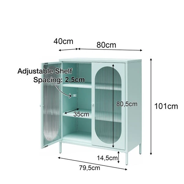 Luna Small Fluted Sideboard, Glass 14 Luna Small Fluted Sideboard, Glass - Image 12