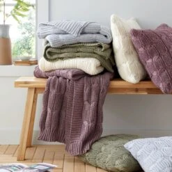 Chunky Marl Knit Throw 130cm X 170cm 34 Chunky Marl Knit Throw 130cm X 170cm -Home Furnishing Store 30966073 alt08
