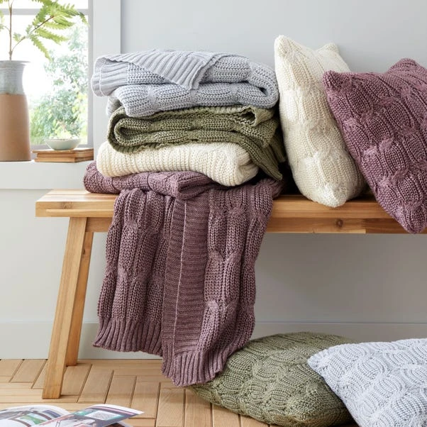 Chunky Marl Knit Throw 130cm X 170cm 8 Chunky Marl Knit Throw 130cm X 170cm - Image 6