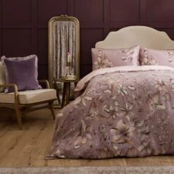 Riviera Floella Viola 100% Cotton Duvet Cover And Pillowcase Set -Home Furnishing Store 30972768