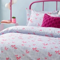 Riviera Gingham Bows Reversible Duvet Cover And Pillowcase Set -Home Furnishing Store 30972785 alt01