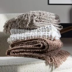 Arvo Boucle Polycotton Yarn Throw 130cm X 180cm -Home Furnishing Store 30974291 alt05